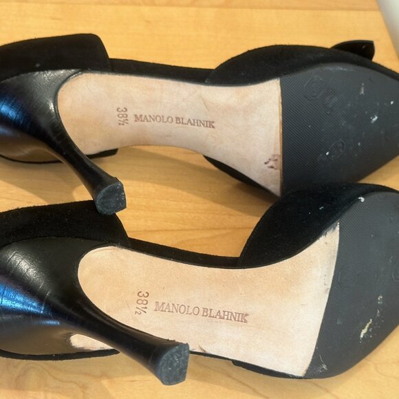 Manolo Blahnik Black Suede Pumps - Picture 7 of 8